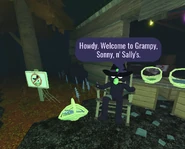 A close view of Wizard Grampy.