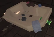 A 'candy' stuck in the sink.