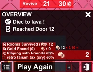 The Death Screen in Retro Mode.