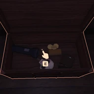 HowToShowOff101.png (345 KB) A chest containing a Flashlight, a Skeleton Key, a Lighter and some gold.
