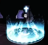 Sally being banished by the Crucifix.