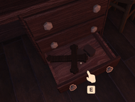 A Crucifix in a drawer.