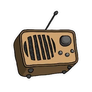 A sticker of the radio in Jeff's Shop, the sticker's name being "Jeff Radio".