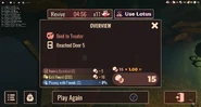 The Death Screen for dying to a treater