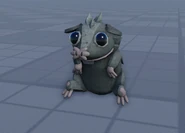 Louie's idle animation inside its hole.