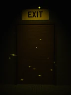 Curiouslightexit.png (360 KB) Curious Light lighting up one of the many exit doors scattered throughout The Rooms.