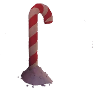 A red candy cane.