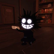 Sally holding a Bandage.