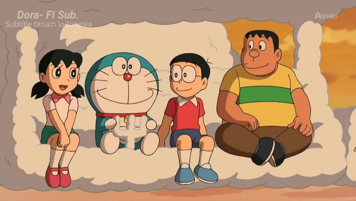 Watching the Sports Match on the Cloud Sofa! | Doraemon Wiki