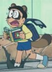 Nobita with a Tanuki tail and ears