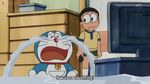 Nobita sees Doraemon crying