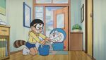 Nobita and Doraemon in Raccoon Maker