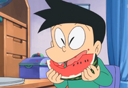 suneo devouring watermelon