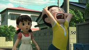 Nobita loses his head as Shizuka keeps asking him why he is behaving so strangely