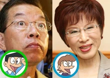 謝長廷和洪秀柱被認為像小夫與小夫媽媽。(圖/yam蕃薯藤)