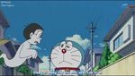 Nobita tries to request help to Doraemon