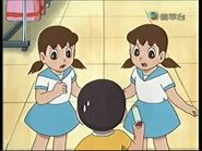 Nobita is confused between the two Shizukas.
