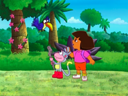 Dora-Senor-Tucan-flying-away