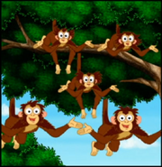 Spider monkeys living in a big family