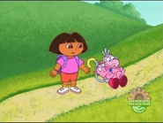 "Boots! The piggy's TOO HEAVY to carry to the barn!"