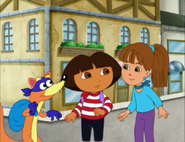 Amelie has bad news. "Dora!"