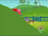 We have to tell Tico to open the gate so the wagon doesn't crash into it!