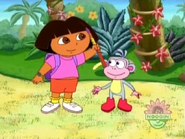 Dora catches the flute.