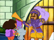 "NO BUTS! Fancy clothes, or you're NOT going IN!" said the guard in a strict manner.