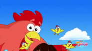 Big Red Chicken joins in the song a bit, "Hey,