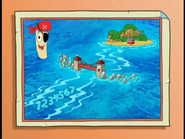 "Ahoy, mateys!" says Map. "Today, I'm a treasure map! We need to find the costumes in the treasure chest!"