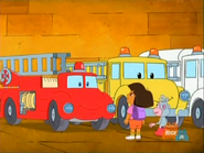 the new red fire truck!"