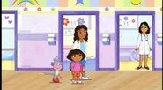 Dora and Boots going to meet the doctor (La Dra. Valdes).