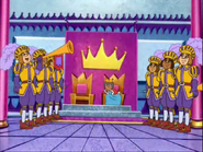 "The very silly King Juan el Bobo." one of the trumpeters announces.