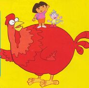 Big red chicken dora boots