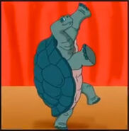A giant tortoise ballet dancing