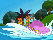 "Look out! Here come some really big waves!"