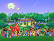 (WOW! Look at all the people who came to Dora's birthday party!) WHOO!