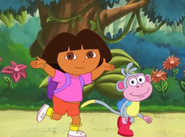 Dora and Boots run to catch the Bus!