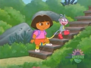"Come on, Dora. We have to get to my party." (Suddenly...)