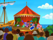 (click, beep) (ARRRRGH!) (So the question everyone is asking: Will there be another musical pirate play to let Swiper give a chance to join in or will there be another treasure hunt with a new character of the next 2 seasons?)
