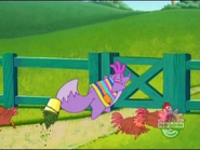 (Oops! He dropped his bucket!)