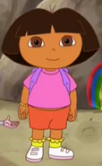 Season 4, Version 2 Used in: The Shy Rainbow (some scenes beginning with the second half), Swiper the Explorer, Big Sister Dora (second half), Super Babies (second half), Catch the Babies, We're a Team!, Dora and Diego to the Rescue!, Baby Crab, and Dora's Fairytale Adventure. (Note: This is basically the same as the previous, but with some adjustments.)