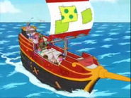 [Back at the party ship…]