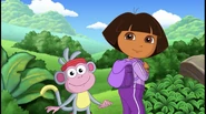 Dora asks: "Will you check the Map to find where the rainbow ribbon [and more sports gear] is?"