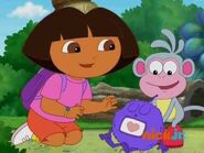 "Look, Dora! He's got a screen on his tummy!" (Just like Spy Star from two seasons ago!)