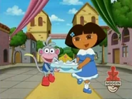 Oh, good! Dora and Boots got their fancy clothes. Now they can deliver the gifts.