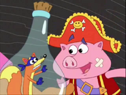 "And look, Swiper is stuck in that bottle! WHY are you in that bottle, silly fox?"