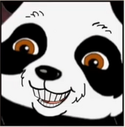 A panda with smooth teeth