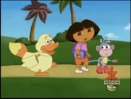 Dora knew something seems fishy. "I don't think that's just a duck", she said.