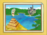 Map is ready to dance his way to work! "OH, NO!" he said. "That mean Dancing Elf trapped Swiper in a bottle! Poor fox!"